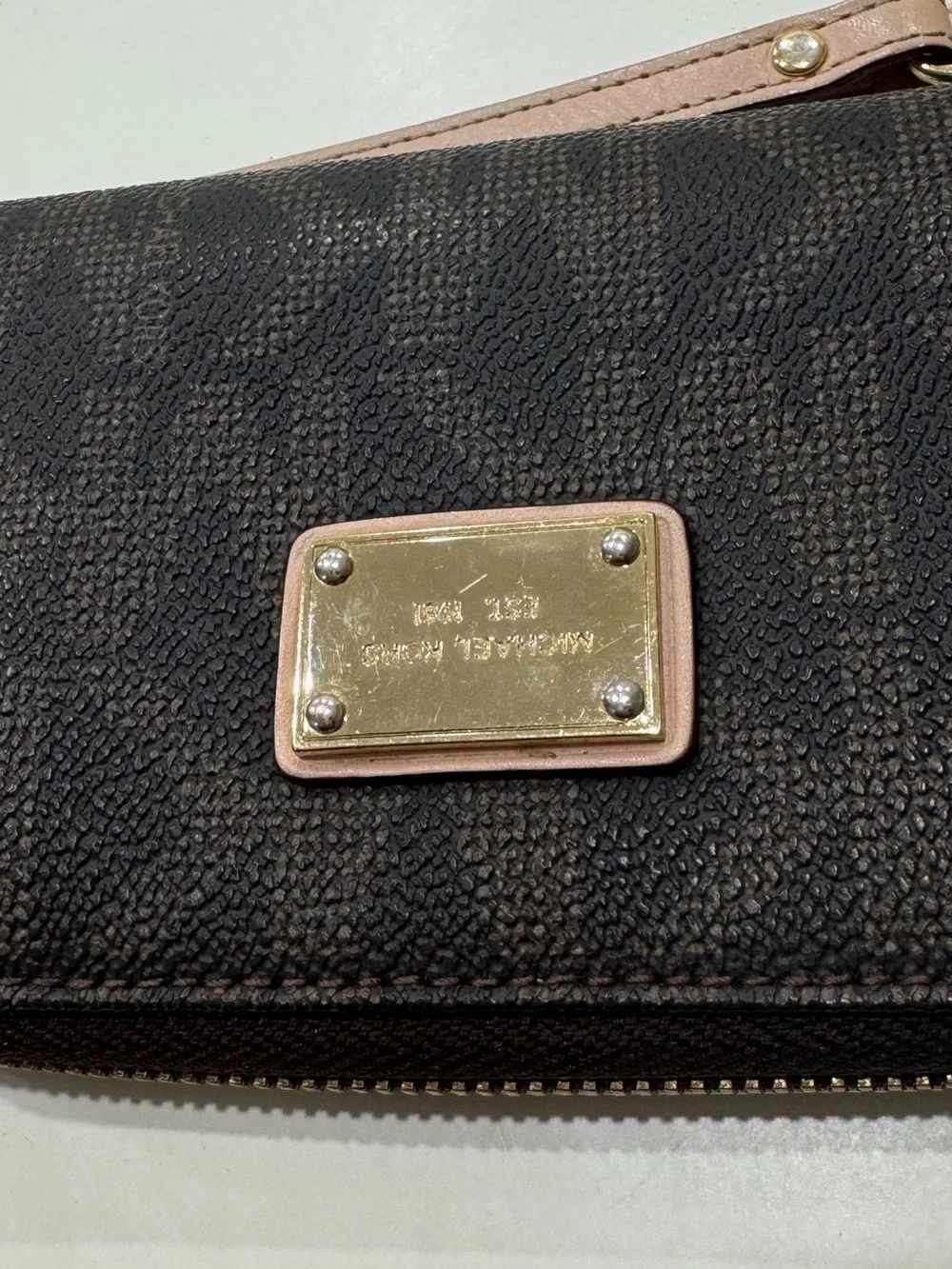 Michael Kors Monogram Wristlet with Strap